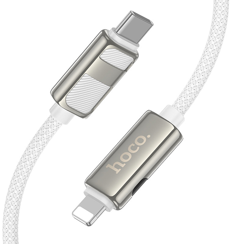 Дата кабель Hoco U137 Line with display Type-C to Lightning 27W (1.2m) (White) в магазине vchehle.ua