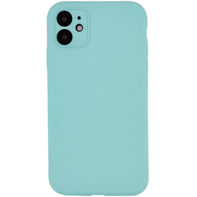 Чехол Silicone Case Full Camera Protective (AA) NO LOGO для Apple iPhone 12 (6.1") (Бирюзовый / Marine Green)