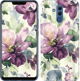 

Чехол Цветы акварелью для Huawei Mate 20 Lite 668355