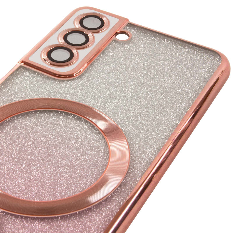 Фото TPU чехол Delight case with Magnetic Safe с защитными линзами на камеру для Samsung Galaxy S21 FE (Розовый / Rose Gold) в магазине vchehle.ua
