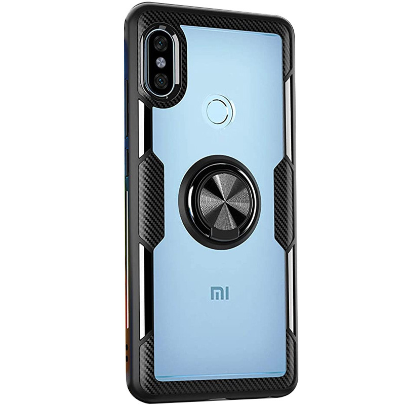 TPU+PC чохол Deen CrystalRing for Magnet (opp) на Xiaomi Mi 8 (Прозорий / Чорний)