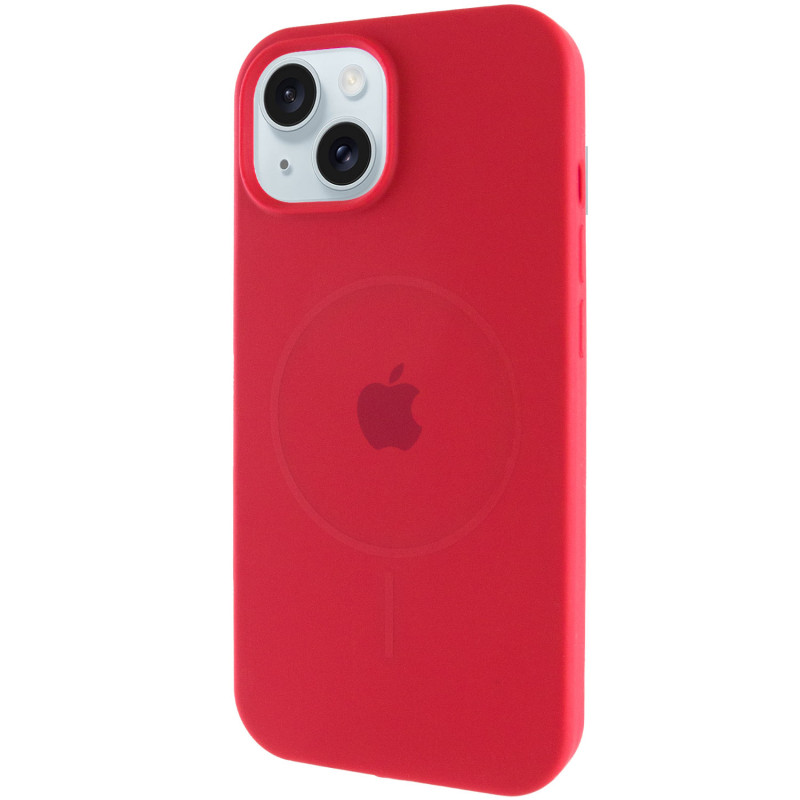Чохол Silicone Case Full Protective (AA) with Magnetic Safe на Apple iPhone 15 Plus (6.7") (Червоний / Deep Red)