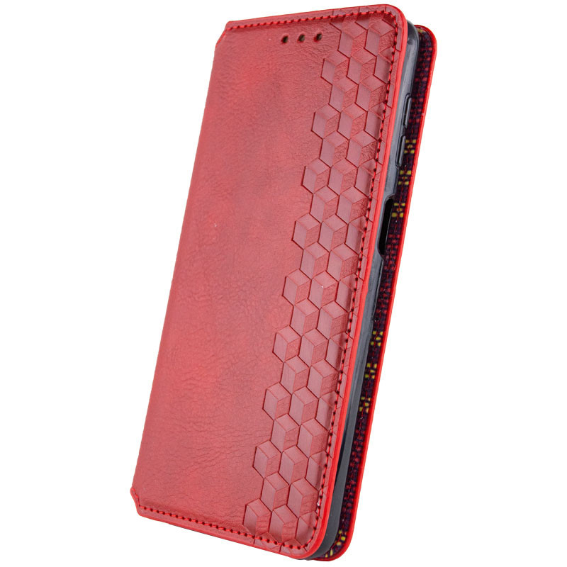 Фото Кожаный чехол книжка GETMAN Cubic (PU) для Xiaomi Redmi 14C (Красный) на vchehle.ua