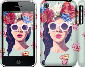 Чехол Девушка с цветами для iPhone 3Gs