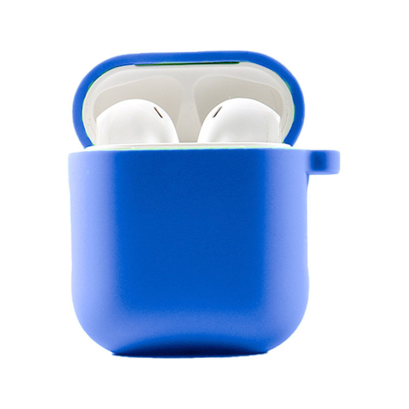 

Силиконовый футляр с микрофиброй для наушников Airpods 1/2 (Синий / Royal blue) 1093548