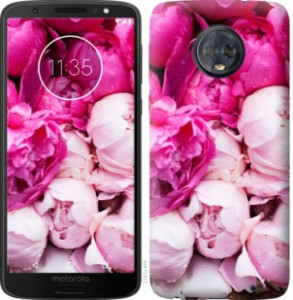 Чехол Розовые пионы для Motorola Moto G6 Plus