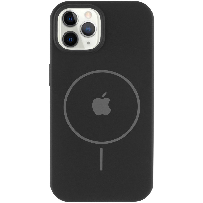 Фото Чохол Silicone Case Full Protective (AA) with Magnetic Safe на Apple iPhone 12 Pro Max (6.7") (Чорний / Black) на vchehle.ua