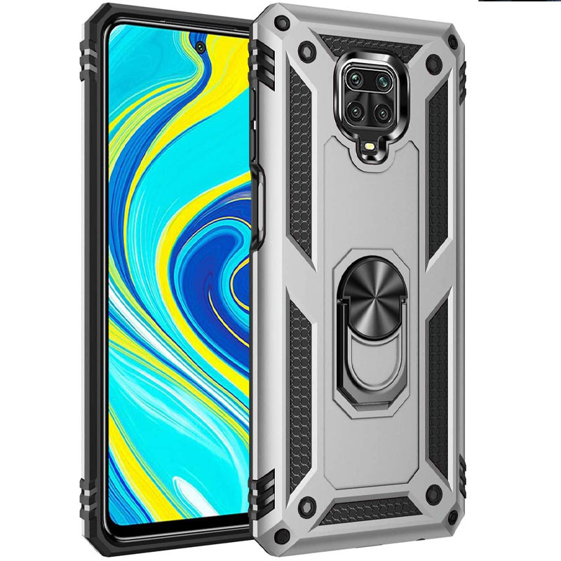 

Ударостійкий чохол Serge Ring for Magnet для Xiaomi Redmi Note 9 Pro (Срібний) 916866