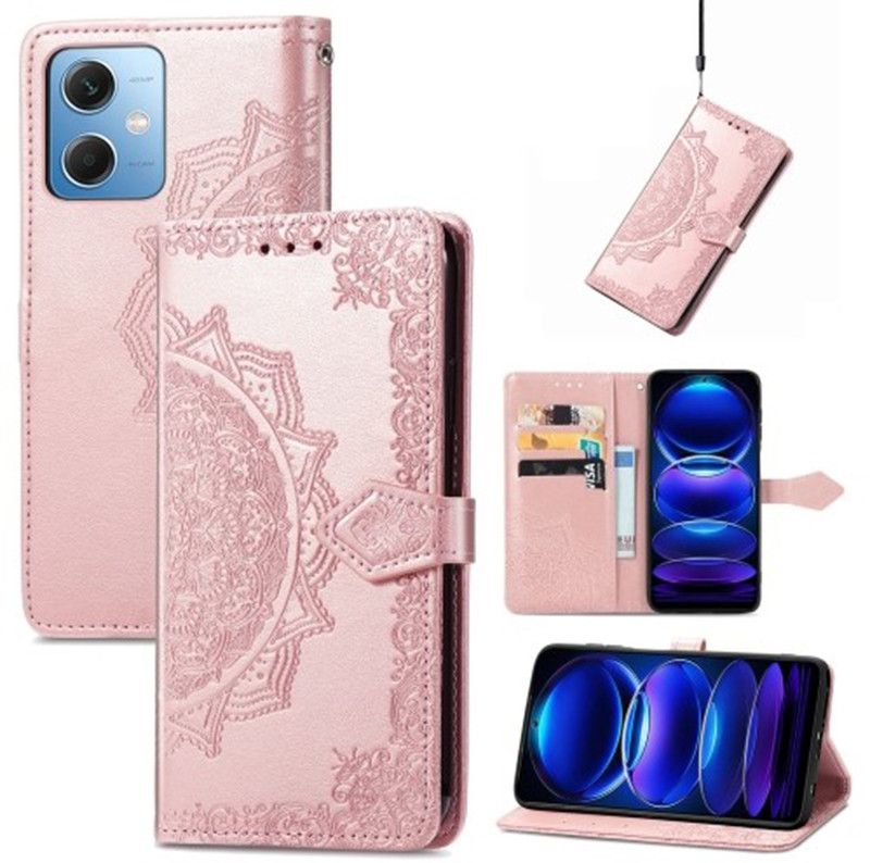 Кожаный чехол (книжка) Art Case с визитницей для Xiaomi Poco X5 Pro 5G / Redmi Note 12 Pro 5G (Розовый) в магазине vchehle.ua