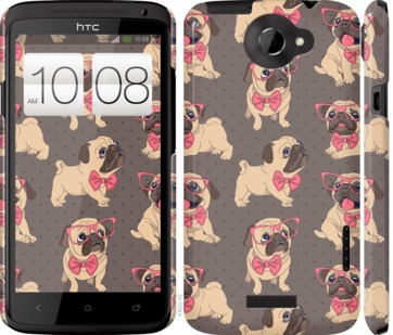 

Чехол мопсики 2 для HTC One X 731353