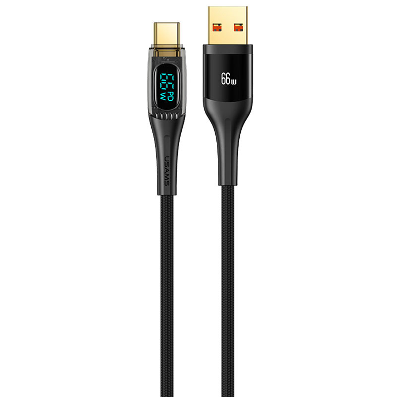 

Дата кабель USAMS US-SJ592 USB to Type-C 6A 66W Transparent Digital Display Cable (1.2m) (Black) 1501742