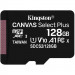 Фото Карта памяти Kingston MicroSDXC 128GB (UHS-1) Class 10 A1 Canvas Select Plus R100MB/s + SD-адаптер (Черный) на vchehle.ua