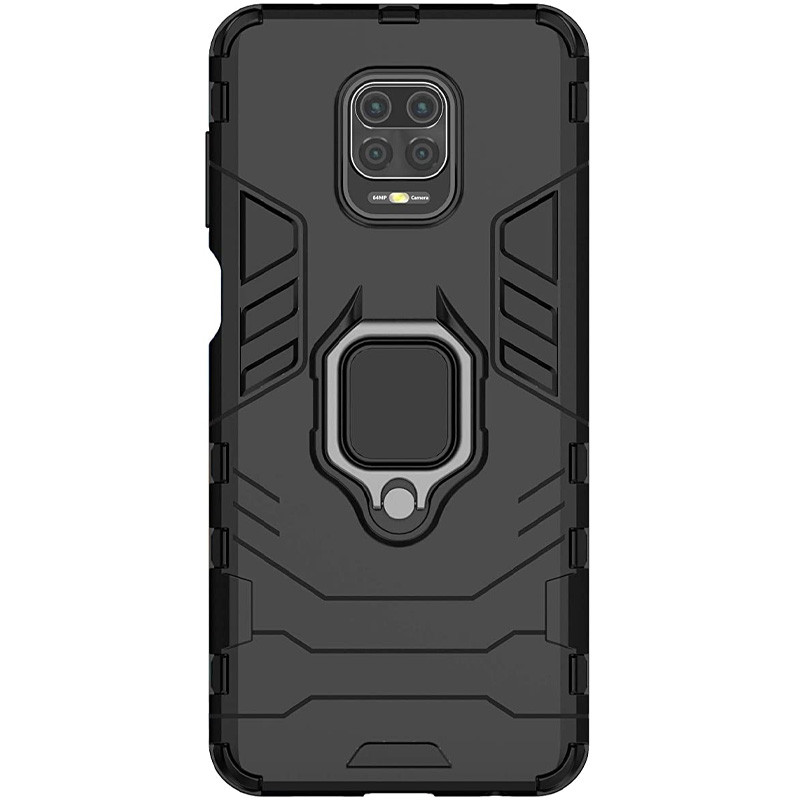 Ударостійкий чохол Transformer Ring for Magnet на Xiaomi Redmi Note 9s/Note 9 Pro/Note 9 Pro Max (Чорний / Soul Black)