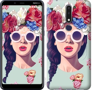 

Чехол Девушка с цветами для Nokia 3.1 Plus 689936