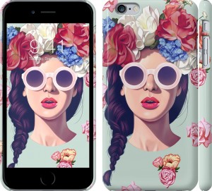 Чехол Девушка с цветами для iPhone 6 plus (5.5'')