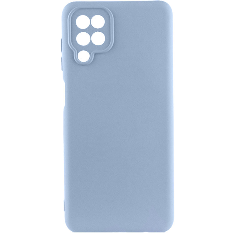 Чехол TPU GETMAN Liquid Silk Full Camera для Samsung Galaxy A12 (Голубой / Lilac Blue)