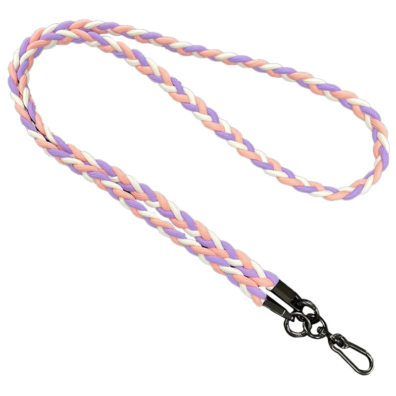 Плетенный шнурок (5мм) 120см (Purple / Pink / White)