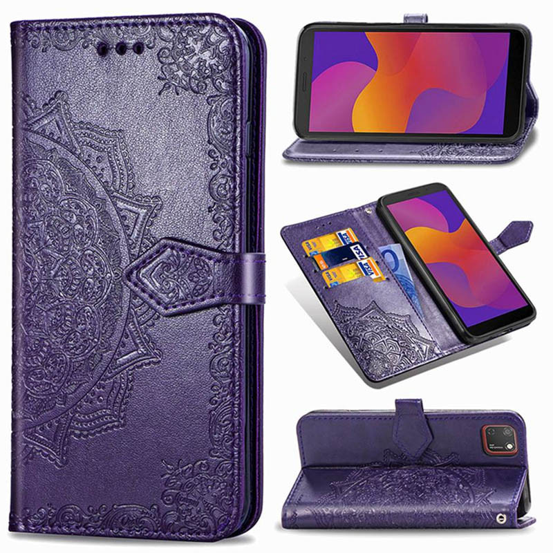 Кожаный чехол-книжка Art Case с визитницей для Huawei Y5p (Фиолетовый) в магазине vchehle.ua