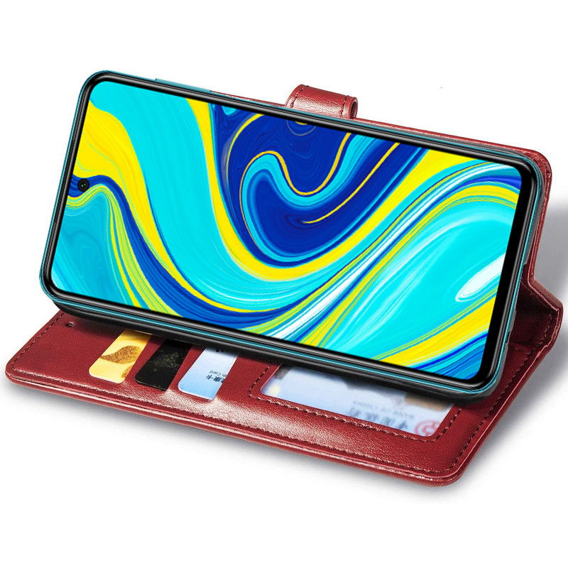 Фото Кожаный чехол-книжка GETMAN Gallant (PU) для Xiaomi Redmi Note 9s / Note 9 Pro / Note 9 Pro Max (Красный) в магазине vchehle.ua