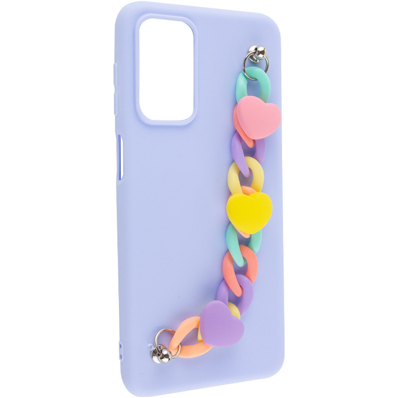 Фото Чехол Chained Heart c подвесной цепочкой для Samsung Galaxy M23 5G / M13 4G (Lilac Blue) на vchehle.ua