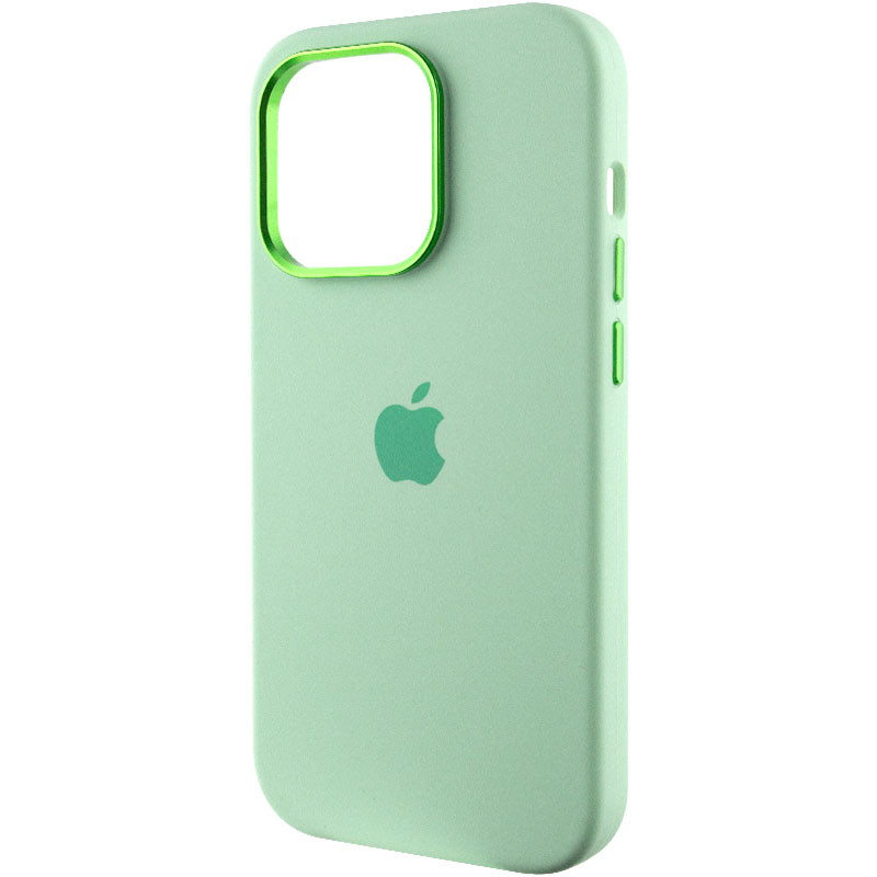 Фото Чехол Silicone Case Metal Buttons (AA) для Apple iPhone 14 Pro (6.1") (Зеленый / Pistachio) в магазине vchehle.ua