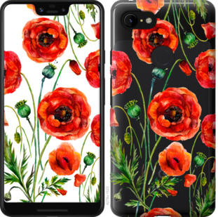 

Чехол Нарисованные маки для Google Pixel 3 XL 783303