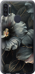 Чехол Черные цветы для Samsung Galaxy A11 A115F
