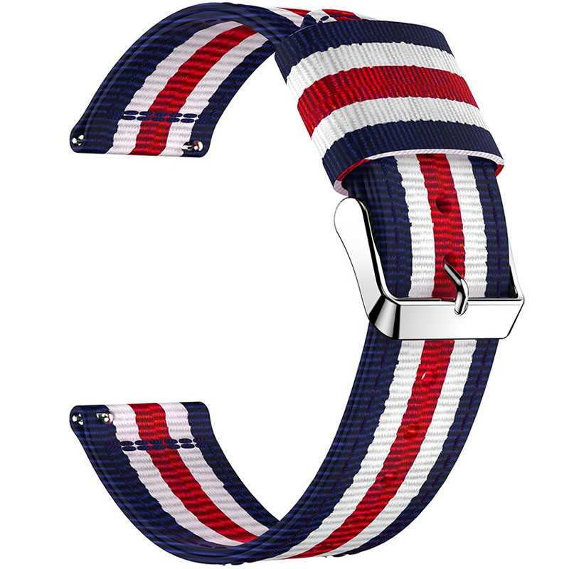 Ремешок для Samsung Gear S3/S2 Sport Nylon Stripe 22mm (Бело - Красный)