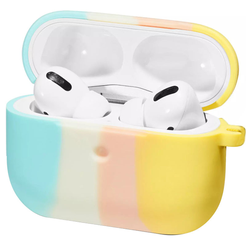 Силиконовый футляр Colorfull для наушников AirPods 3 (Голубой / Желтый)