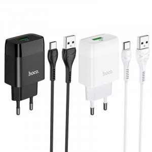 СЗУ Hoco C72A Glorious 2.1A (1USB-A) + кабель USB to Type-C