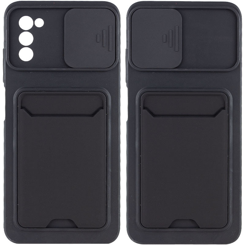 

TPU+PC чехол Card Holder для Samsung Galaxy A03s (Черный) 1213561