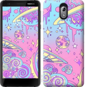 Чехол Розовая галактика для Nokia 2.2