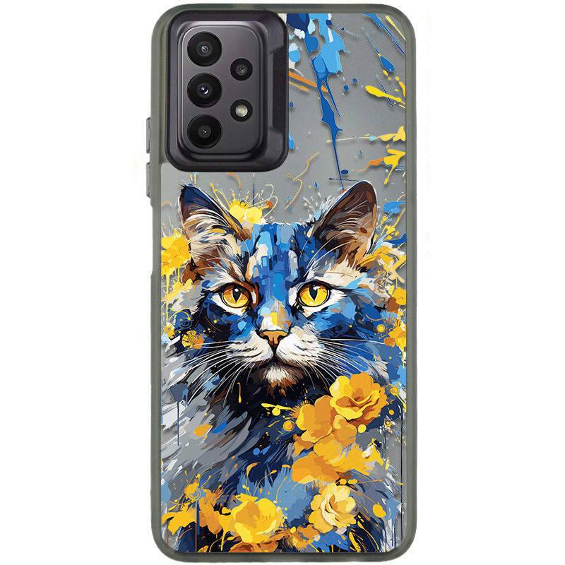 TPU+PC чехол TakiTaki Magic glow для Samsung Galaxy A13 4G (Cat / Black)