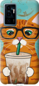Чохол Зеленоокий кіт в окулярах на Vivo V23e
