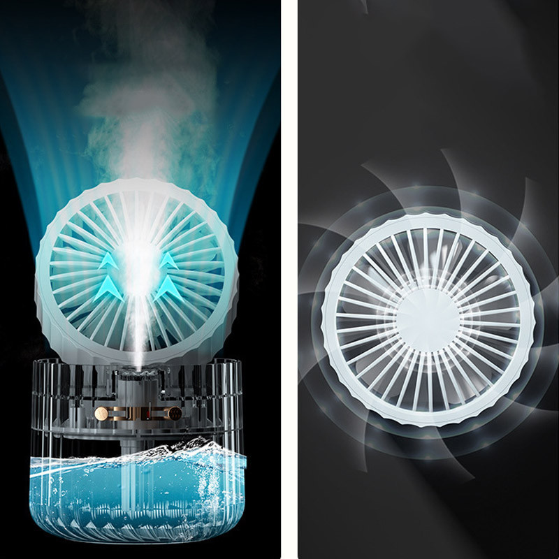 Фото Настільний вентилятор Rapid Cooling 3in1 з водяним охолодженням та підсвічуванням 1200 mAh (Pink) в маназині vchehle.ua