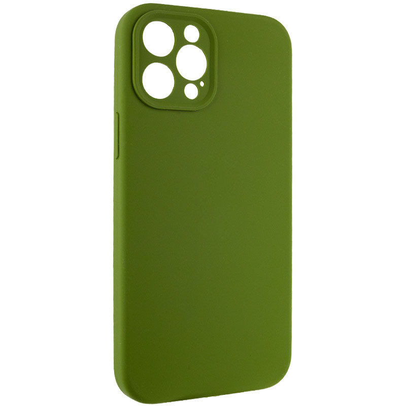 Фото Чехол Silicone Case Full Camera Protective (AA) NO LOGO для Apple iPhone 12 Pro (6.1") (Зеленый / Dark Olive) на vchehle.ua