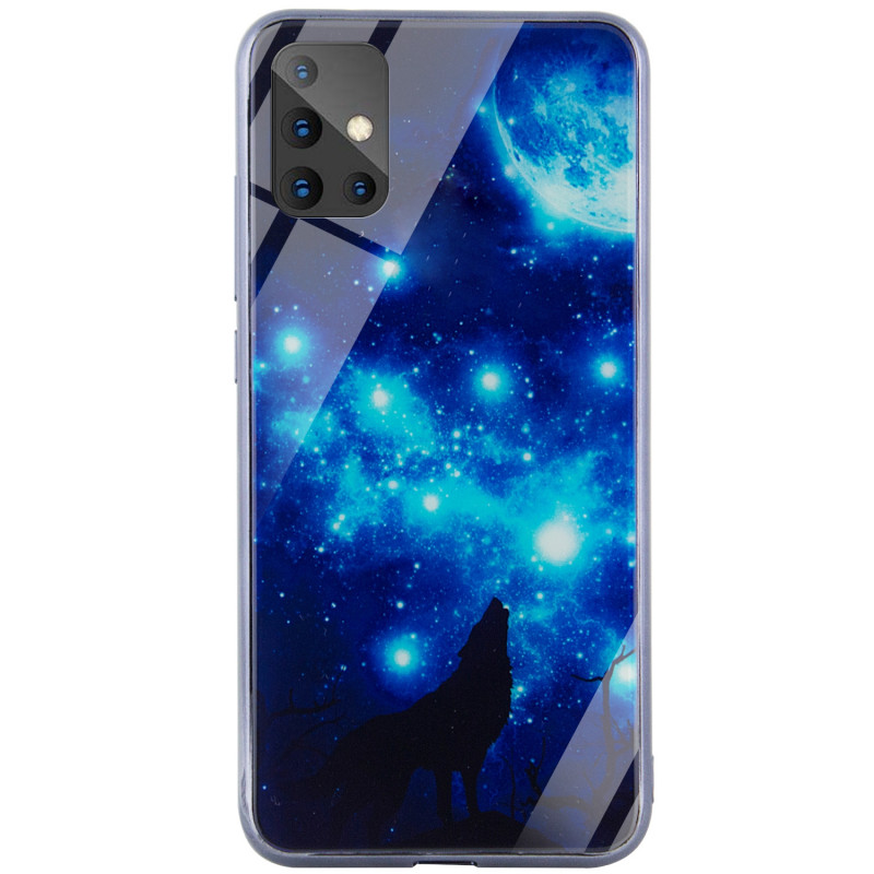 

TPU + Glass чохол Fantasy з глянцевими торцями на Samsung Galaxy A51 (Місячна ніч) 873251