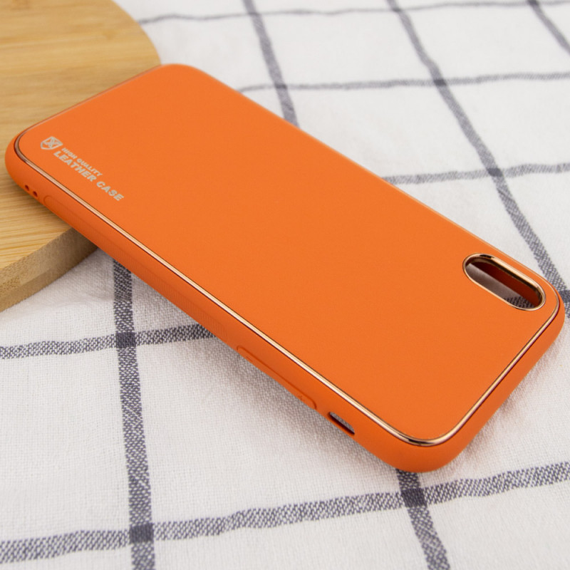 Фото Кожаный чехол Xshield для Apple iPhone X / XS (5.8") (Оранжевый / Apricot) в магазине vchehle.ua