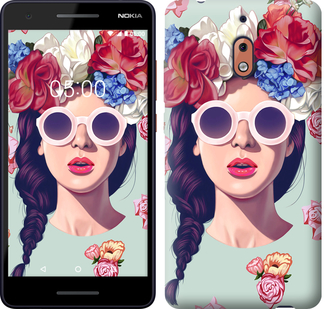 

Чохол Дівчина з квітами на Nokia 2.1 670124