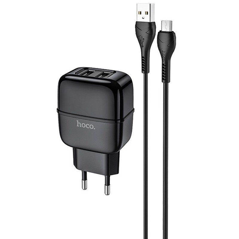 

МЗП Hoco C77A (2USB/2.4A) + MicroUSB (Чорний) 1059140