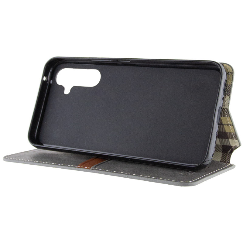 Купить Кожаный чехол-книжка GETMAN Cubic (PU) для Samsung Galaxy A34 5G (Серый) на vchehle.ua