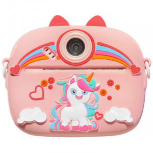 Детская фотокамера моментальной печати в чехле Unicorn