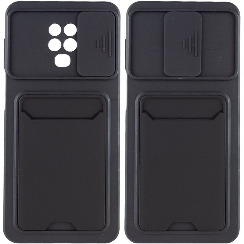 

TPU+PC чохол Card Holder для Xiaomi Redmi Note 9 Pro (Чорний) 1213606