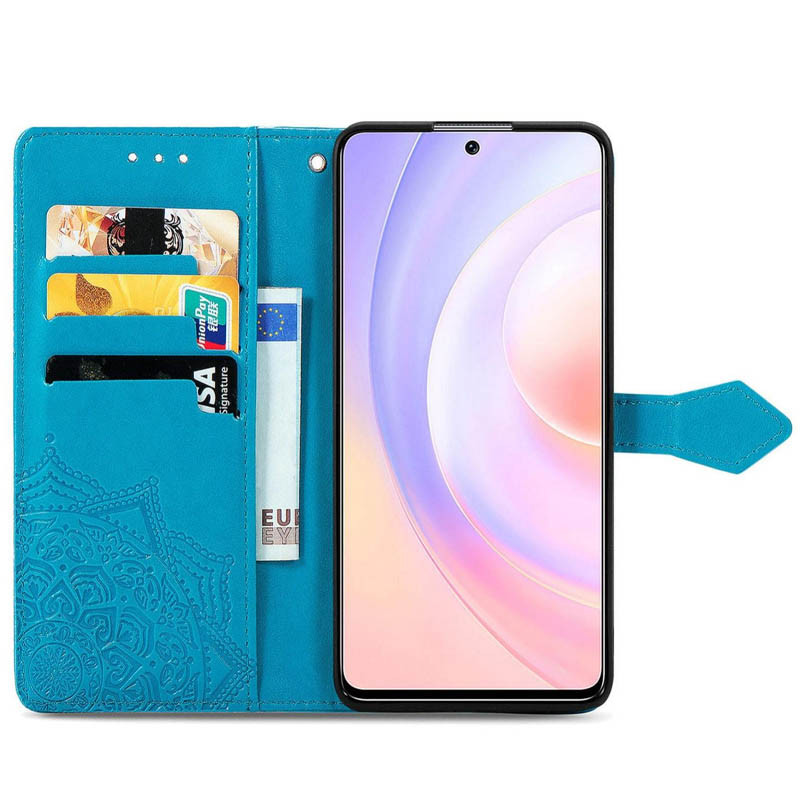 Купить Кожаный чехол (книжка) Art Case с визитницей для Samsung Galaxy A52 4G / A52 5G / A52s (Синий) на vchehle.ua