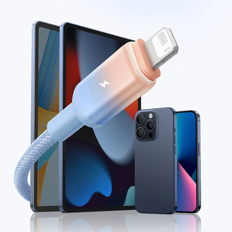 Купити Дата кабель Baseus Discolor Series Fast Charging USB to Lightning 2.4A (1m) (P10374900) (Galaxy Blue) на vchehle.ua
