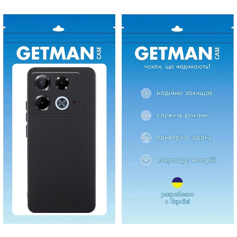 Фото Чохол TPU GETMAN Liquid Silk Full Camera на Infinix Note 40 4G (Чорний / Black) на vchehle.ua