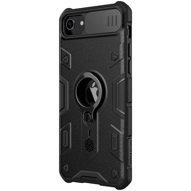 Фото TPU+PC чехол Nillkin CamShield Armor (шторка на камеру) для Apple iPhone SE (2020) (Черный) в магазине vchehle.ua