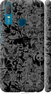 Чехол Чёрно-серый стикер бомбинг для Vivo Y11