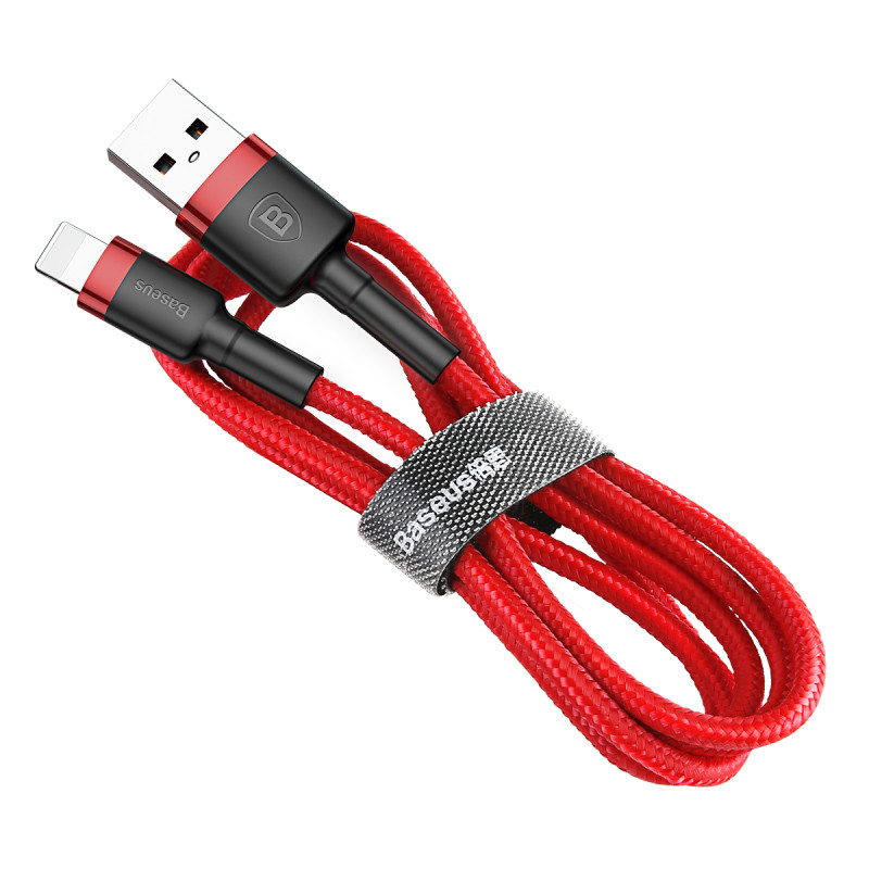 Фото Дата кабель Baseus Cafule Lightning Cable 2.4A (1m) (CALKLF-B) (Красный) на vchehle.ua