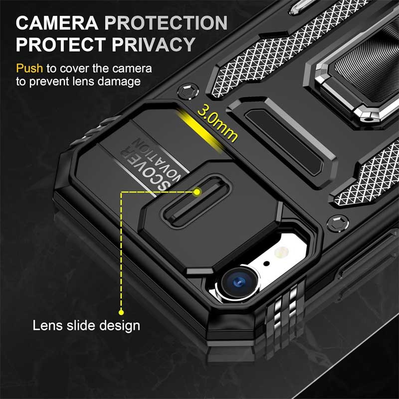 Удароміцний чохол Camshield Army Ring на Apple iPhone XR (6.1") (Чорний / Black) в магазині vchehle.ua